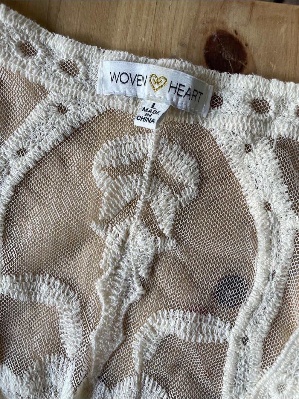Woven Heart Ivory Sheer Embroidered Boho Lace Swim Dress Cover - Picture 9 of 9